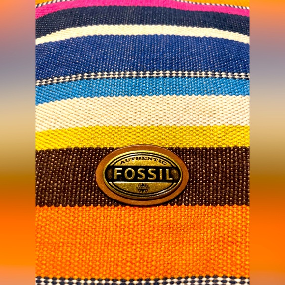 Fossil Stripe Shoulder Bag with Key Charm - Multicolor - Picture 7 of 9